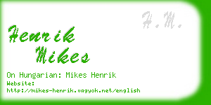 henrik mikes business card